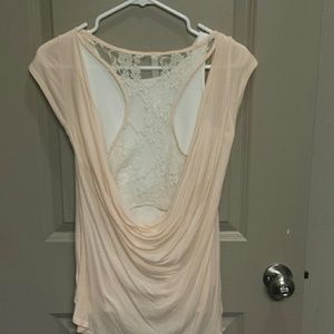 Cute Peach Bella D drapey Lace Back . M